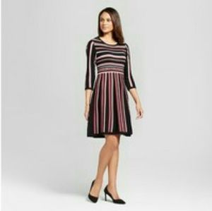 Studio One Women's Striped Long Sleeve Sweater Dre